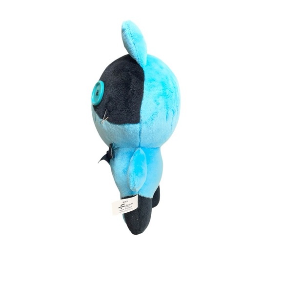 Fukuya PatchPatchFriends 8” Inch Mini CAT Plush Doll Black And Blue button eyes - Picture 3 of 7